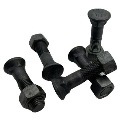 OEM ODM 12.9 Bulldozer Track Bolts Excavator Track Parts اللون الأسود
